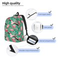 thumbnail image 3 of Disketp Tropical Flamingo print Canvas Backpack Lightweight Travel Daypack Student Rucksack Laptop Backpack-Medium, 3 of 5