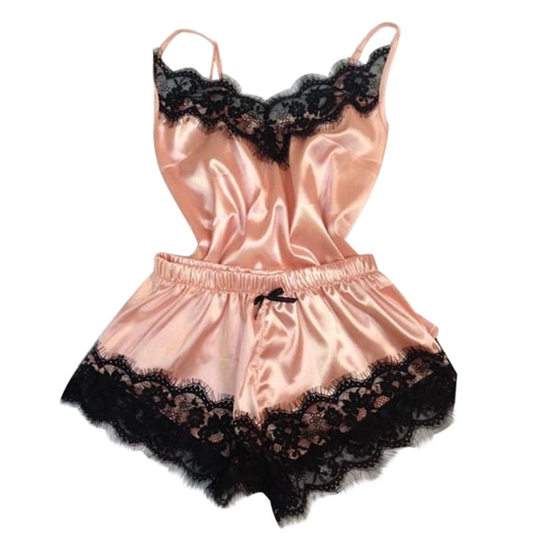 Gibobby Lencería sexy para mujer Camisón Sexy Lencería Ropa interior Ropa de dormir Tentación Encaje Íntimos (Rosa, L)