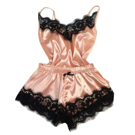 HYSYSB Nightgowns for Women women s Chemises & Negligees nighty for Women spaghetti Strap Nightgown underwear Nightdress Lingerie Sleepwear Lace Fashion Sexy chemise for Women Pink L