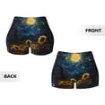 thumbnail image 5 of Picia Oil Starry Sky Sunflower Printed Workout Shorts for Women Seamless Scrunch Butt Lifting High Waisted Yoga Gym Booty Running Moisture-wicking Short Pants-Small, 5 of 9