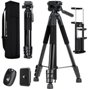 K&F CONCEPT 68" Lightweight Portable Travel Outdoor DSLR Tripods for Camera Phone Video Recording Tripod Stand, Cellphone Clip for Live Streaming Vlog