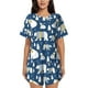 thumbnail image 1 of Fotbe cute winter bear Conjunto de Pijama Estampado para Mujer, 2 Piezas, Ropa de Dormir con Camiseta de Manga Corta y Shorts Suaves-Large, 1 of 6