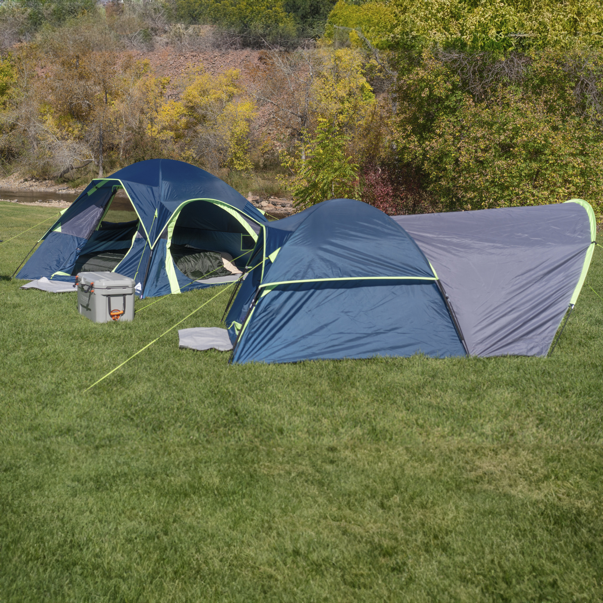 Carpa Ozark Trail de doble domo para 8 personas, configuración de 5 + 3 personas, azul 3