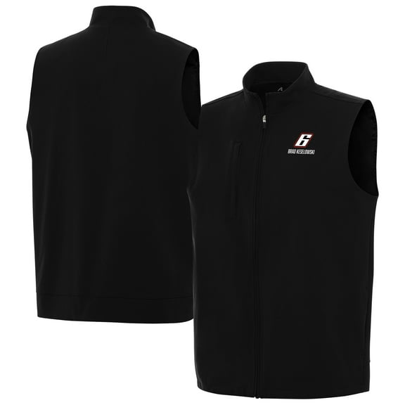 Men's-Antigua Black Brad Keselowski Regard Full-Zip Vest
