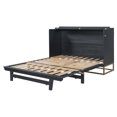 thumbnail image 5 of Harper & Bright Designs Queen Murphy Bed Wall Bed with Gold Leg, Queen Size Cabinet Bed Folding Wall Bed with Frosted Glass Doors Design and Fake Drawers, Black, 5 of 14