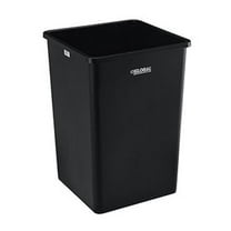 Global Industrial Square Plastic Garbage Can, Black, 35 Gallon