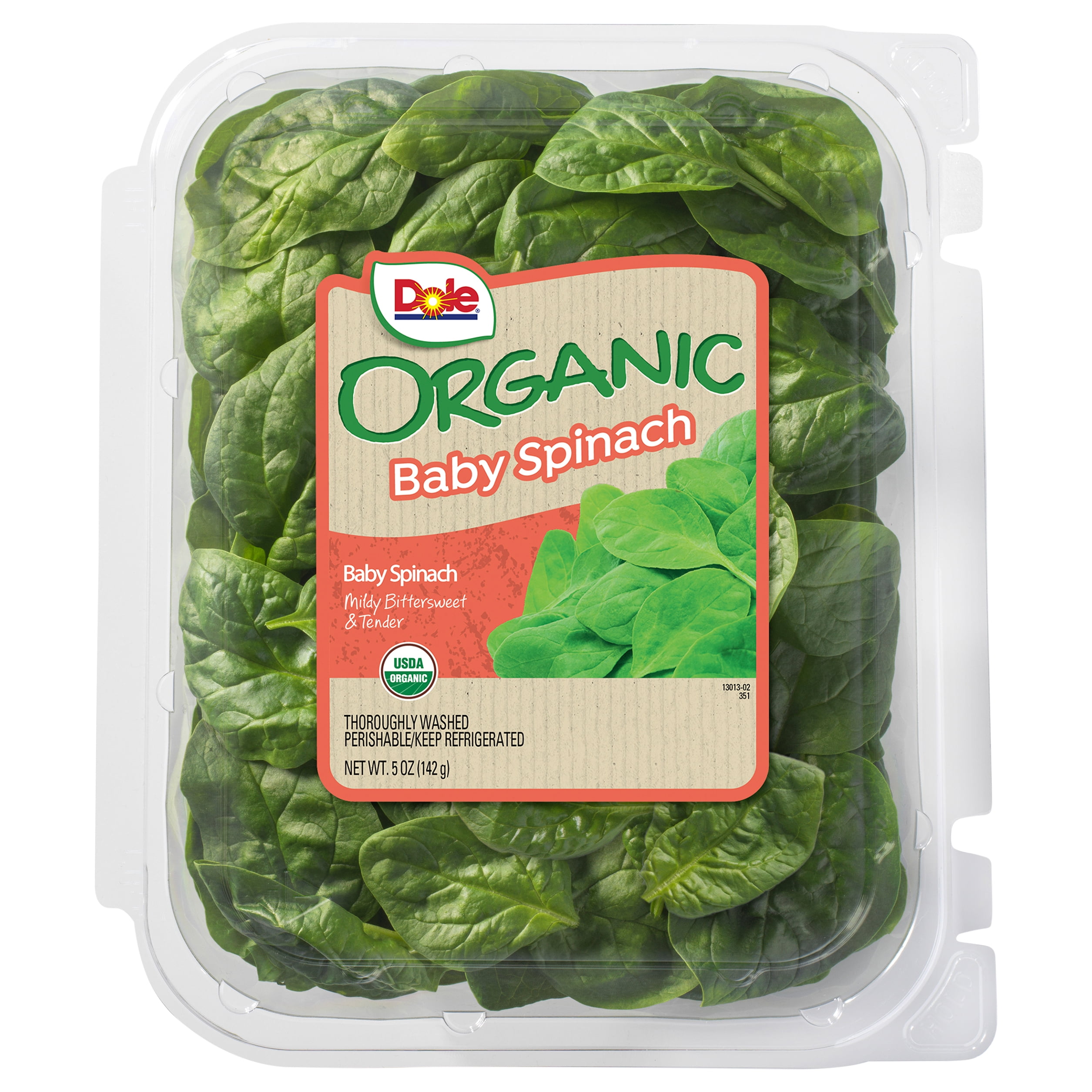 Dole Organic Baby Spinach Clamshell 5 oz