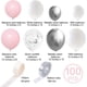 thumbnail image 3 of Silver Pink Balloons Garland Kit, 100pcs White and Silver Confetti Metallic Latex Balloons Arch with 16ft Tape Strip & Dot Glue for Girl Baby Shower, 3 of 4
