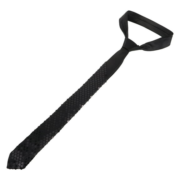 AURARMLET Unique Black Sequin Tie for Men Party Wedding Costume and Formal Outfits