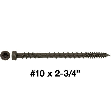 

#10 x 2-3/4 LATTE Composite Decking Exterior Coated Wood Screw Torx/Star Drive Head - Decking Exterior Coated Torx/Star Drive Wood Screws (5 POUNDS - 350 Approx. Screw Count)