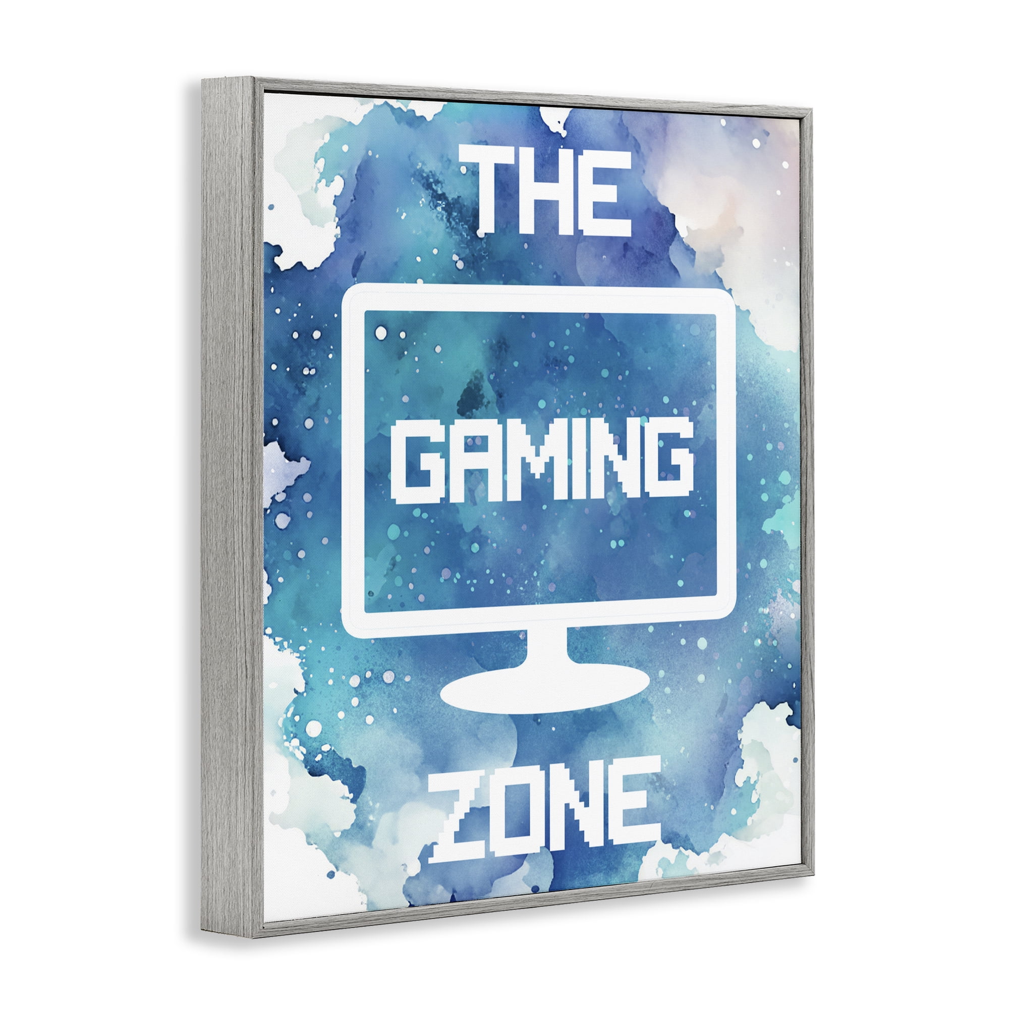 Gaming Zone Moniter Gray Framed Giclee Art, design by Marcus Prime