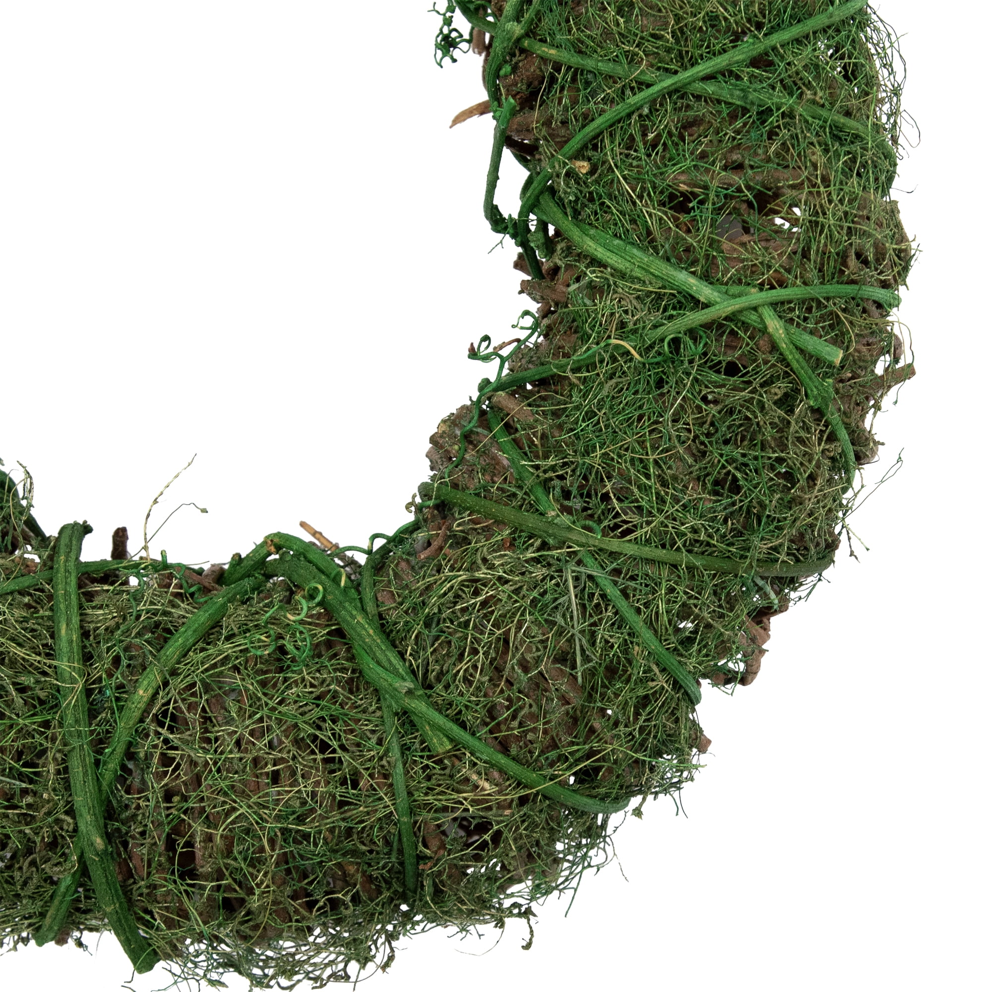 Northlight Green Moss and Twig Artificial Spring Wreath, 12-Inch