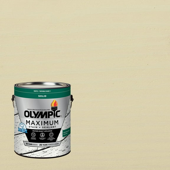 Olympic Maximum 1 Gallon SC-1055 Off White Solid Color Exterior Stain and Sealer in One