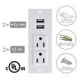 thumbnail image 4 of Barre d'Alimentation de Bureau avec 2 Prises 2 Ports USB Encastrable Multiprise, 4 of 6