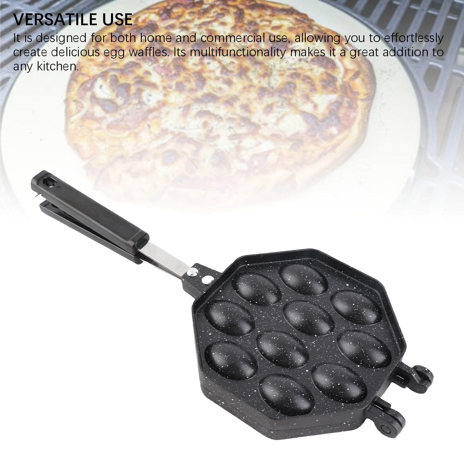 YAHHU Premium Aluminum Egg Waffle Maker – Anti‑Stick, Anti‑Scald Handle, Fast Heat, Portable for Home & Commercial Use