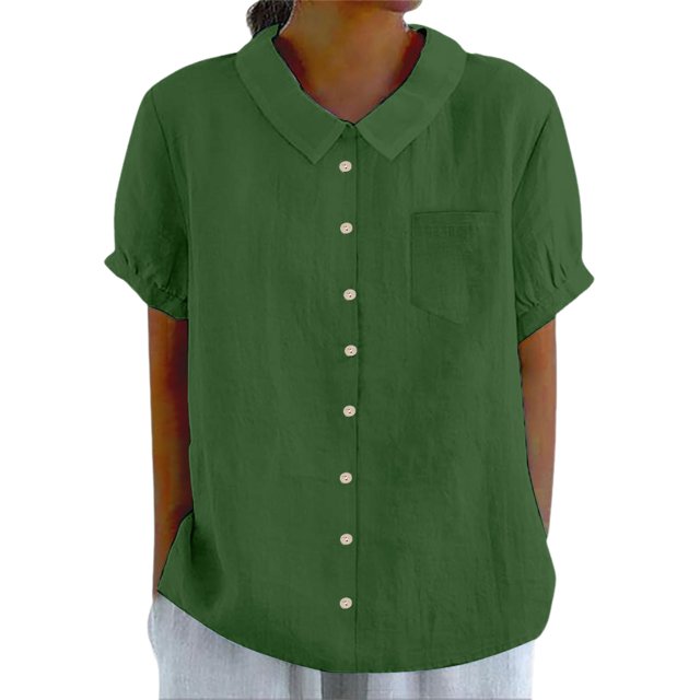 Casual Women's Shirts Button Down With Pocket Versatile And Stylish For Spring And Summer Perfect For Everyday Wear