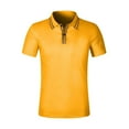 thumbnail image 2 of WREESH Men's Versatile V-Neck T-Shirt Business Casual Button Down Top a Short Sleeve Essential for and Casual Settings Yellow, 2 of 9