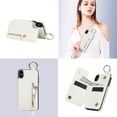 thumbnail image 6 of Allytech Wallet Case for iPhone XR, Card Holder & Zipper Pocket, Finger Grip Ring, Screen & Camera Protection, Luxury PU Leather Kickstand Double Buttons Flip Shockproof Case - White, 6 of 7