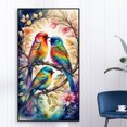 thumbnail image 4 of Pintura de diamante 5D DIY taladro redondo completo Kit de pájaro romántico decoración del hogar 40x70cm, 4 of 9