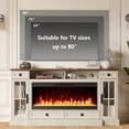thumbnail image 6 of OKD TV Stand with Fireplace for 80 inch TVs, Farmhouse Entertainment Center with Storage, Antique White, 6 of 7