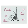 thumbnail image 1 of Ooh La La Cutting Board, Eiffel Tower Doodle with Heart Motifs and Lettering Paris French Theme, Decorative Tempered Glass Cutting and Serving Board, in 3 Sizes, by Ambesonne, 1 of 2