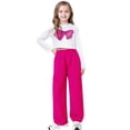 thumbnail image 2 of GBSYEWXS Stylish Fall Outfits For Big Girls Long Sleeve With Cargo Pants Casual 2Pc Comfortable Daily Wear sets For Girls Red Size 4-5 Years, 2 of 9