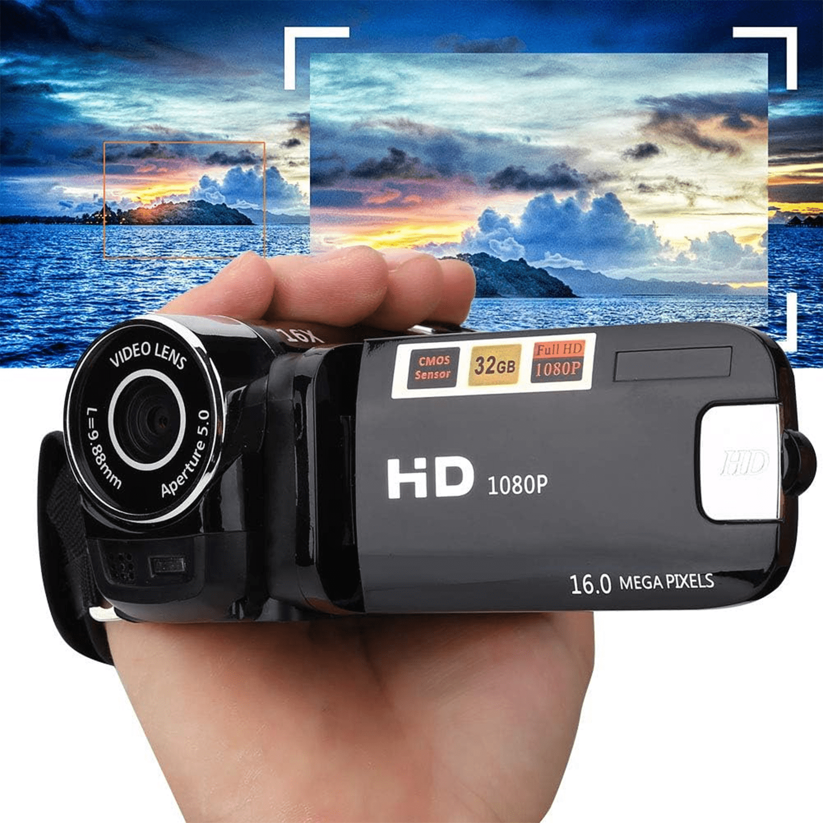 Portable Full HD 1080P High Definition Digital Video Camera, DV Camcorder Camera Recorder with Mic & Speaker, 16MP 2.7 Inch Colourful LCD Display Screen 16X Digital Zoom Digital Camera