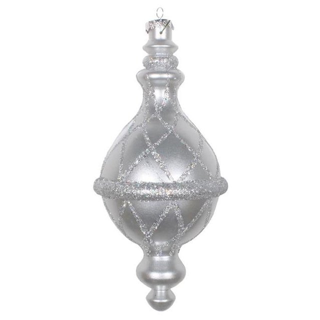 Vickerman MT198807D 10 Po. Ornement Candy Glitter Net Drop Argenté
