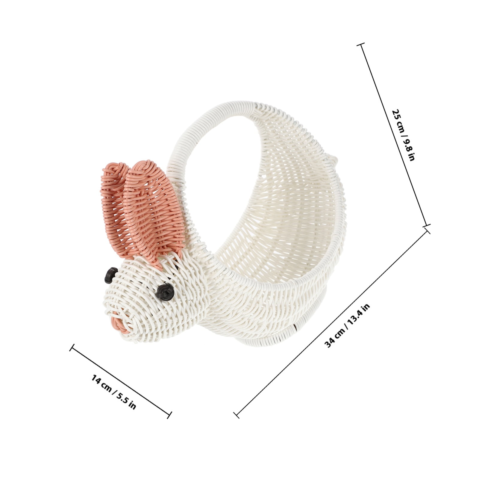 AURARMLET Mini Decorative Bunny Basket with Handle for Giving, Easter, Party, and Home Decor - 1 Set