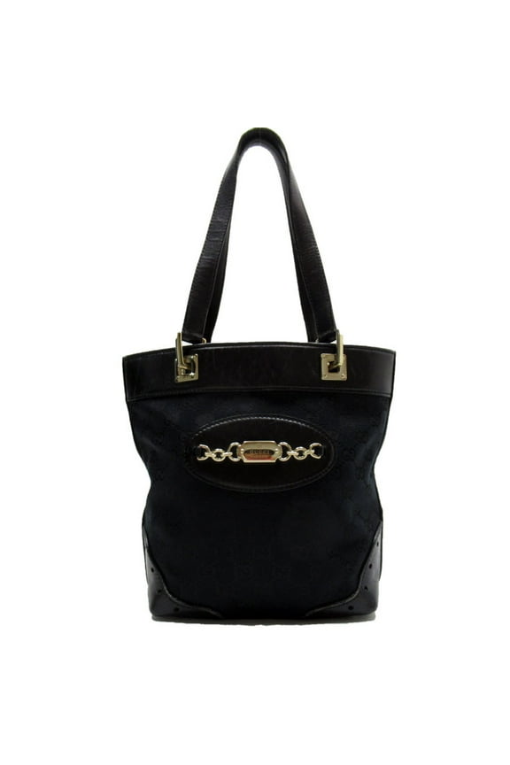 Pre-Owned GUCCI Shoulder Bag GG Pattern Canvas Black Men's Women's 145994 t18941a