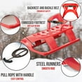 thumbnail image 3 of ArcticThrill Snow Sled for Kids - SnowCruise Sledge - Toboggan with Pull Rope, Backrest and Safety Belt; Outdoor Plastic Winter Sleigh for Toddlers & Kids, 3 of 9