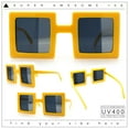 thumbnail image 2 of Super Fun Comic Unique Half Mirror Square Rectangle Plastic Sunglasses Yellow - Black Silver, 2 of 8