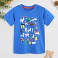 thumbnail image 2 of Akiihool T-Shirts Graphiques Garçons Ados Garçons Manches Courtes Enfants Été Col Rond T-Shirts Décontractés Basiques Coton Unis Hauts (Bleu, 2-3 Ans), 2 of 4