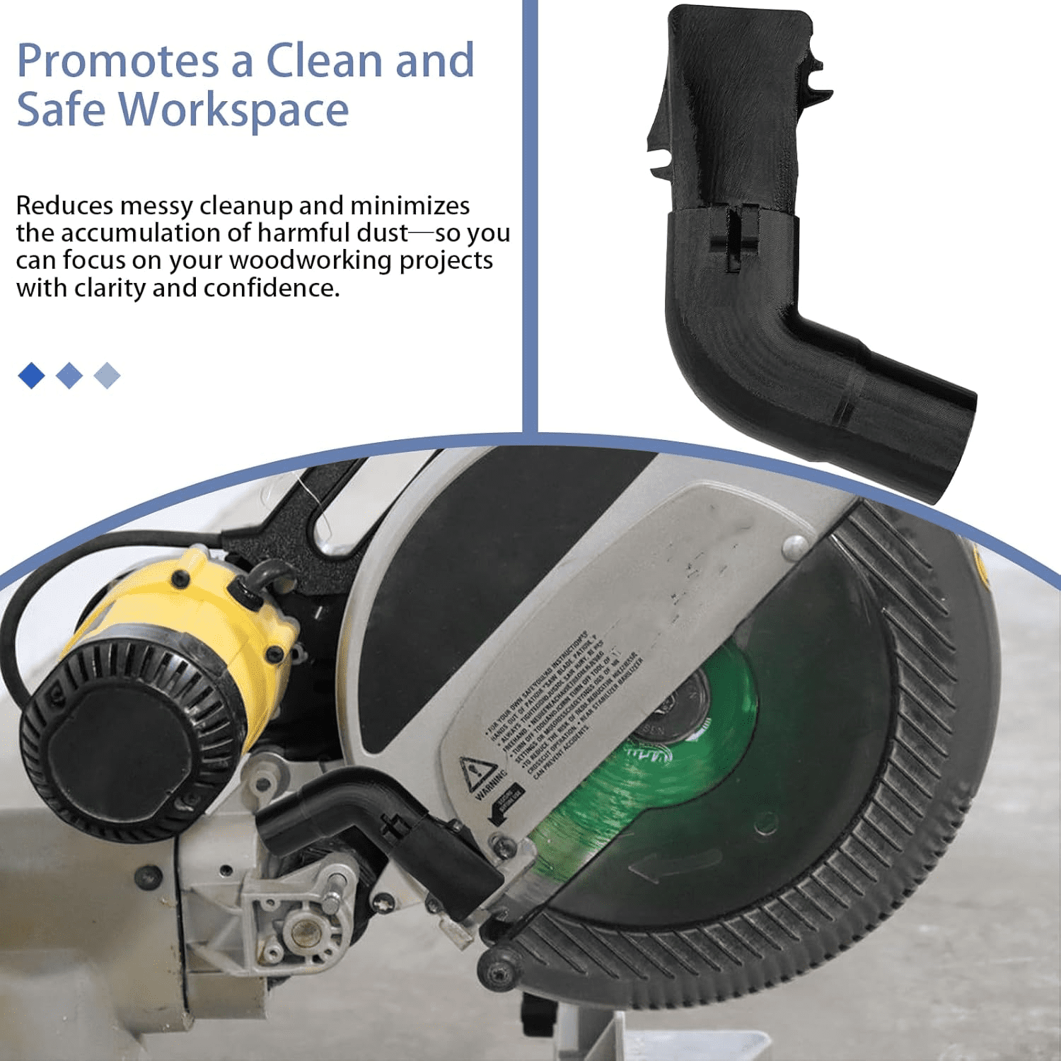 For Dewalt Dust Collector, Miter Saw Dust Collection Fitting For Dewalt DW708, Improves Dust Control with Accurate Fit, Essential Workshop Accessory for Cleaner Work Area