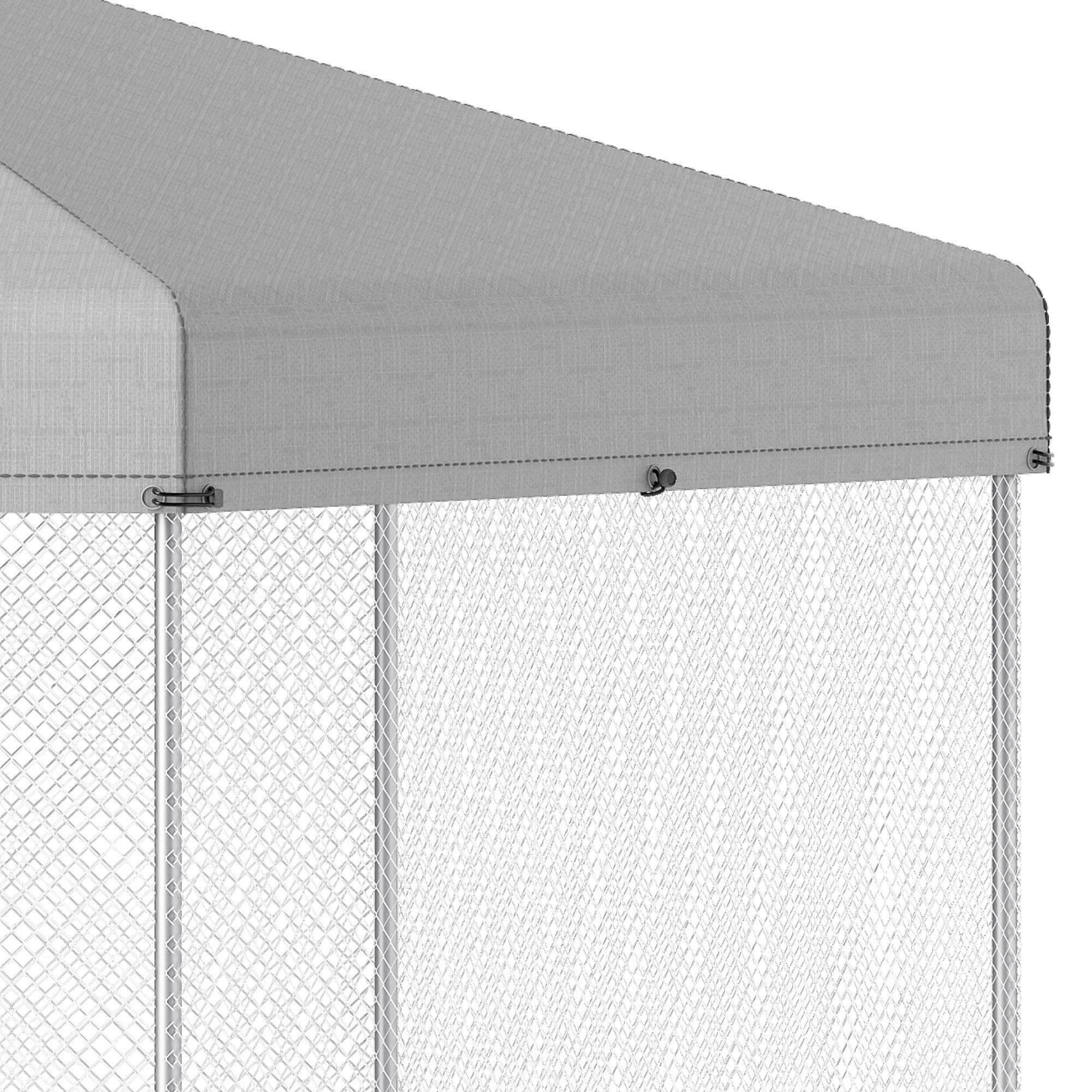 ModFusion 90" Outdoor Dog Kennel with Roof – Heavy-Duty Galvanized Steel Pet Playpen, Weatherproof Canopy, Secure Lock & Hexagonal Wire Fence for Large Dogs