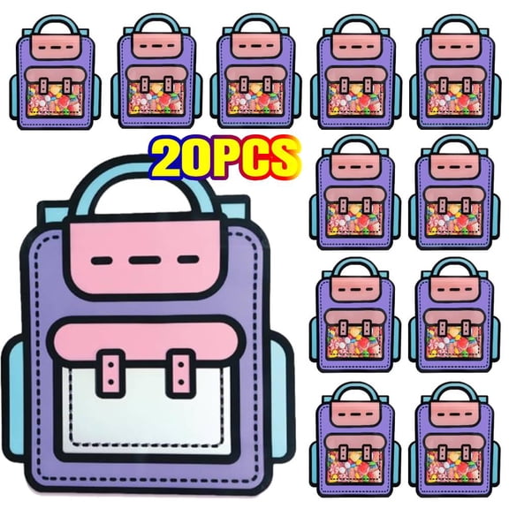 20 Pack Gift Bags for Kids Birthday Party Supplies - Bulk Goodie Bag for Candy, Snacks, or Favors with Resealable Ziplock Seal (Purple)