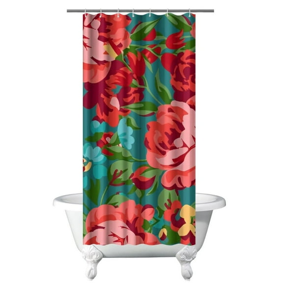 Boho Style Shower Curtain Pioneer Floral Vintage Retro Shower Curtain for Bathroom Home Decor Bathtubs Waterproof Fabric Curtain with 7 Hooks 36x72in