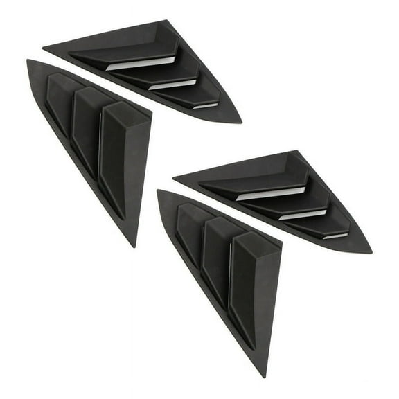 4x for 2016-2019 Matt Black Rear Window Louvers Shutters Cover Trim