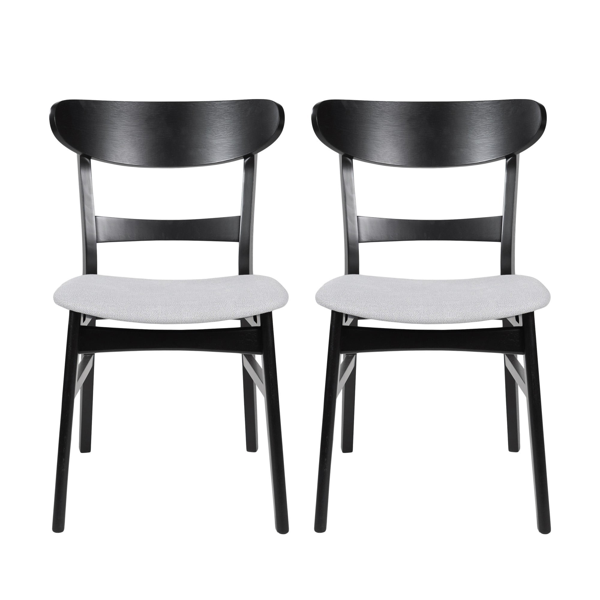 Aukfa 18"H Upholstered Side Chairs Set of 2, Mid Century Modern Dining Chairs with Curved Backrest for Kitchen, Dining Room, Living Room, Gary