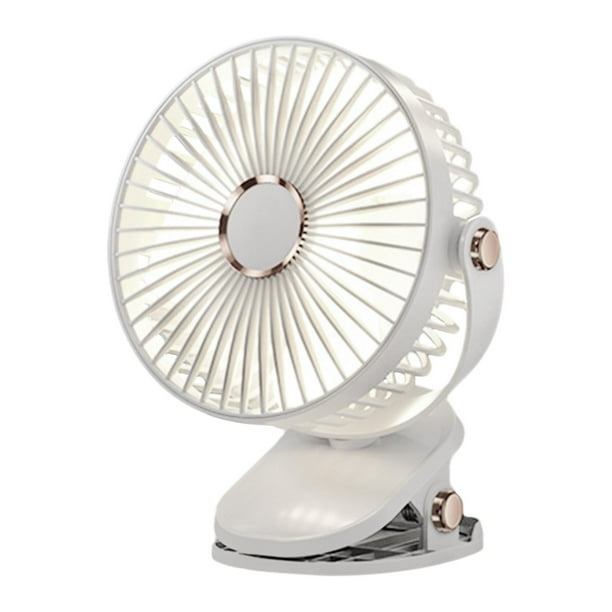 Ventilador de escritorio con clip, portátil, giratorio 720, para interiores y exteriores, mini ventilador USB, mini ventilador con blanco