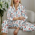 thumbnail image 6 of Honeii Lighthouse And Beacon print Women's Pajama Sets Long Sleeve Button Down Sleepwear Nightwear Soft Pjs Lounge Sets-XX-Large, 6 of 7