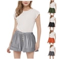 thumbnail image 5 of Odeerbi 3-14 Años Niñas Verano Pantalones Cortos Deportivos Color Sólido Lindo Casual Transpirable Pantalones Cortos Con Bolsillos, 5 of 5