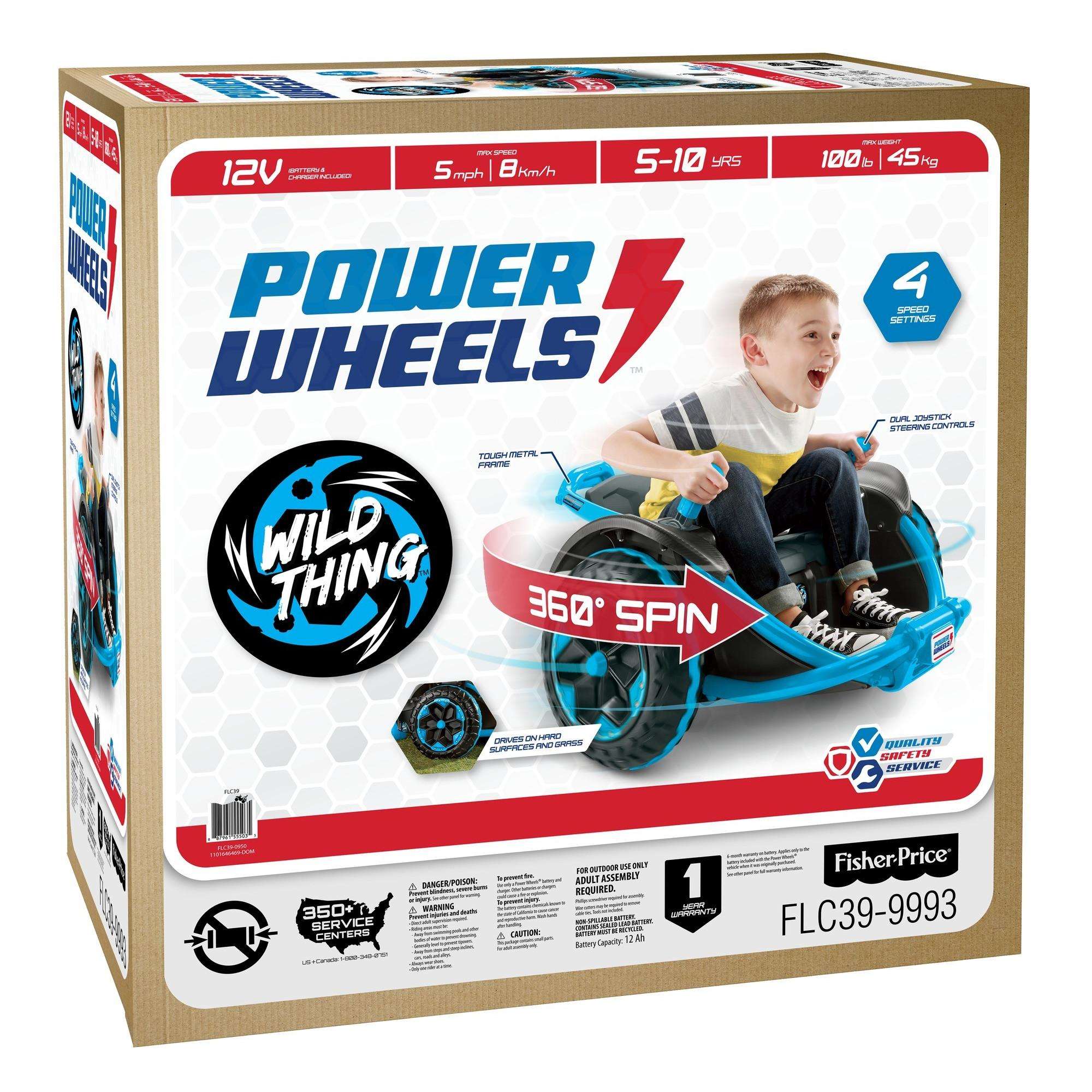 Power Wheels Wild Thing 360 Spinning Ride-On Vehicle, Blue, 12V - image 9 of 10