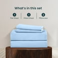 thumbnail image 4 of 400 TC 4-Piece Sheet Set Soft, Wrinkle Resistant 12 Inch Deep Pocket 100% Egyptian Cotton Color Light Blue Solid Size Twin XL, 4 of 5