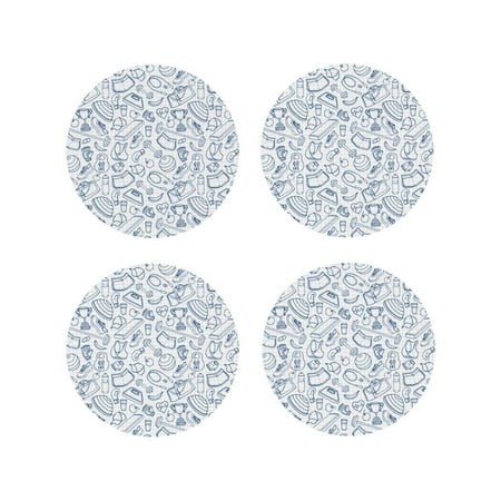 

Fuzoiu Fitness Guru Print Leather Coasters Set Drink Coasters Set of 4 for Tabletop Protection Durable PVC Coasters Home Décor and Housewarming Gift-Round Shape