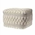 thumbnail image 3 of LR Resources POUFS99765BKN1612 Tufted Checkered Geometric Pouf, Cream & Light Gray, 3 of 4