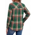 thumbnail image 5 of Fantaslook Womens Plaid Shirts Flannel Button Down Shirts Business Casual Long Sleeve Tops Dressy V Neck Blouses, 5 of 10