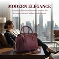 thumbnail image 3 of INSPIRE CHIC Vegan Leather Purse Bags Top Handle Dome Satchel Bag with Strap for Women Burgundy, 3 of 6