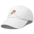 thumbnail image 4 of DALIX Red Rose Hat Premium Embroidered Baseball Cap Mens Womens in White, 4 of 6