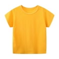 thumbnail image 3 of 4 Pack Toddler Boy Girl Solid Short-Sleeve Tee Shirts Cotton Crew Neck T-Shirt for Boys Girls Tops 1-7 Years, 3 of 6